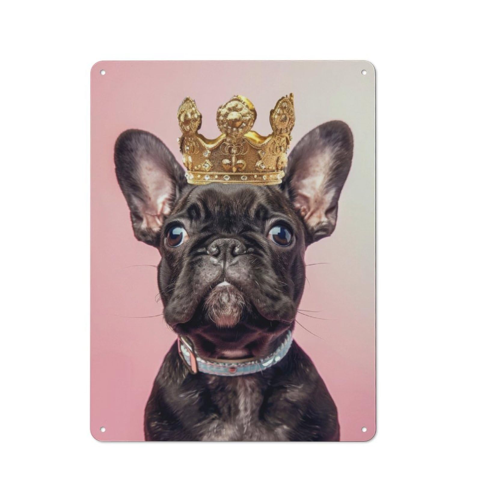 Junmoney Puppy Dog King Tin Sign 40X30cm With For Bar Or Restaurant, Retro Decor, For Garage, Workshop And Man Cave Decoration