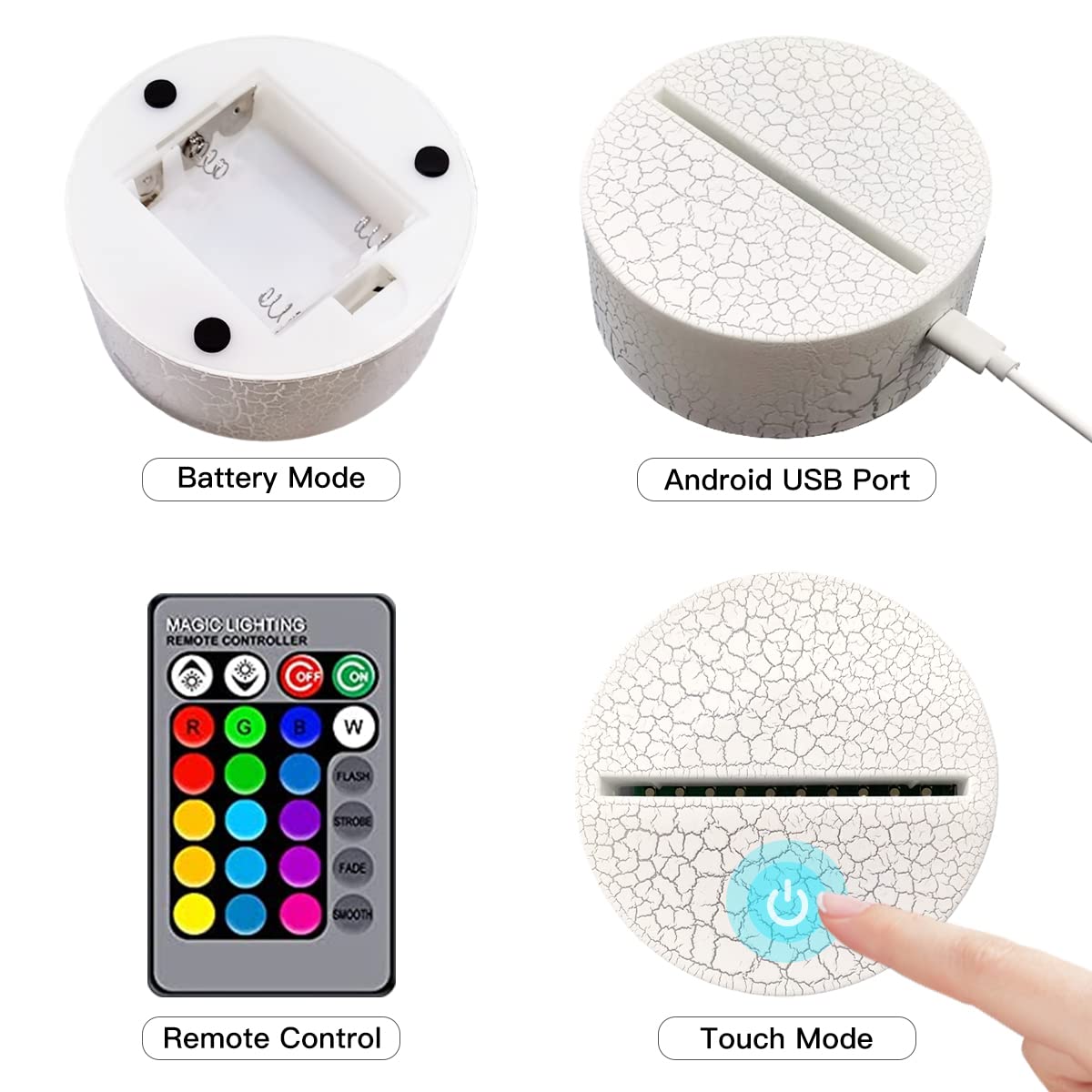 sunduck 3D Illusion Cat Night Light for Kids - 3 Patterns and 16 Colours Change with Remote Control — view 6