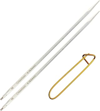 ChiaoGoo Quads 4 in. 10cm US 6 4 mm Interchangeable Circular Knitting Needle Tips Stainless Steel [S] uses Small Cables with Stitch Holder