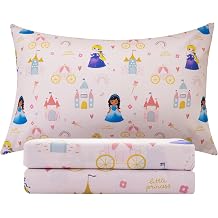 Full Sheets Set for Girls Kids - 4-Piece Cute Princess Bedding Set, Breathable Pink Castle 3D Fitted Sheets with 14" Deep Pocket, Ultra-Soft Lightweight Bedroom Essentials