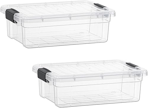 Miniatura 61 de Superio Cajas de almacenamiento transparentes con tapas, contenedores de plástico de 8.75 cuartos de galón para organizar, cajas apilables, sin BPA,