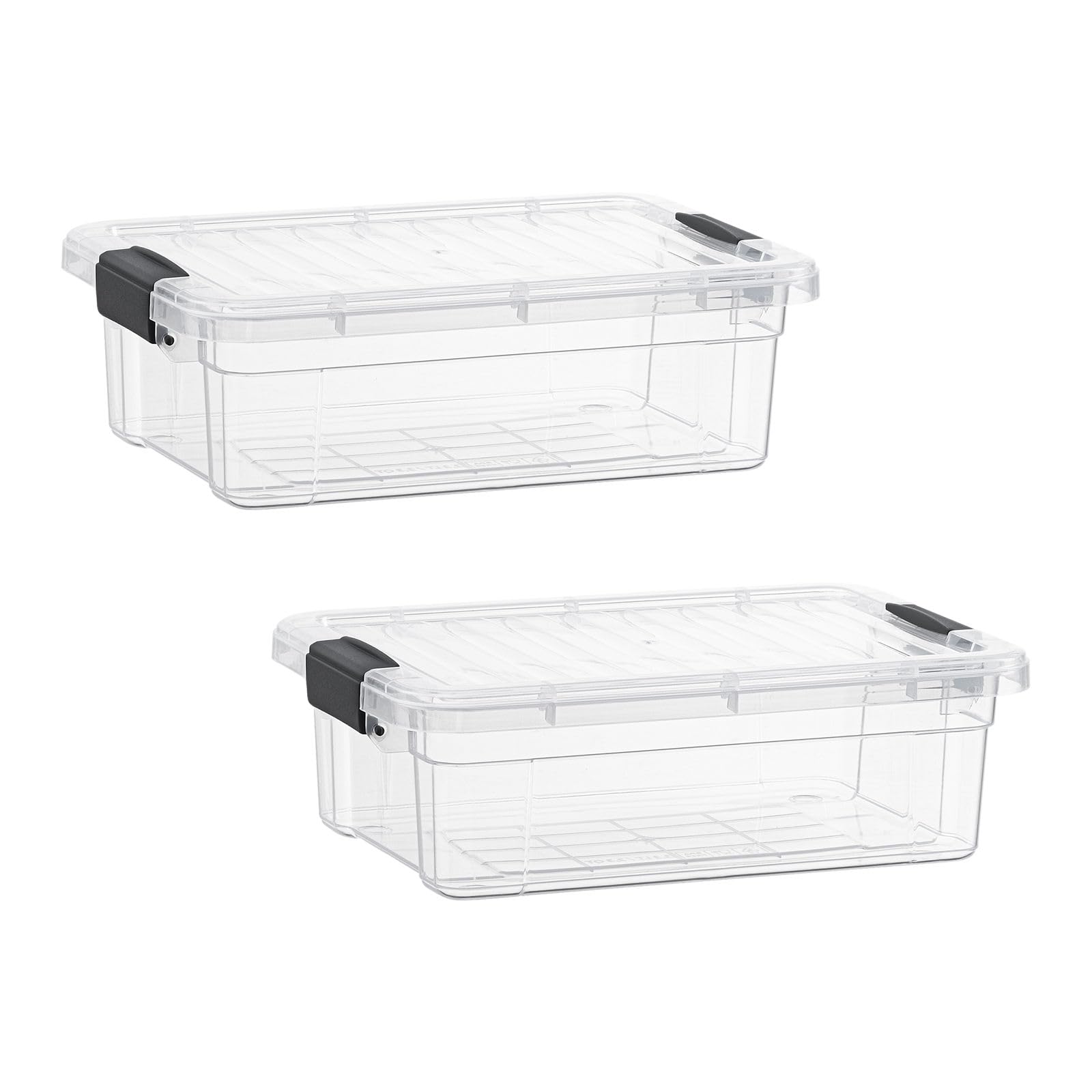 Superio 2.3 Quart Clear Plastic Storage Containers with Lids, Stackable Organizer Bins, BPA-Free Storage Boxes for Home, Office, Dorm &amp; Classroom, 2 Pack