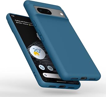 Amzpas Silicone Phone Case Compatible with Google Pixel 7, Soft Protective Smart Phone Case for Women Men, Durable Anti-Scratch Shockproof Phone Cover Navy