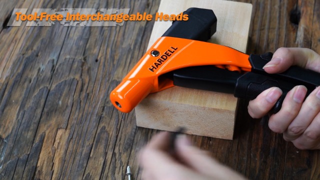 HARDELL Pince à Rivet Professionnelle 33cm - Pistolet à Rivet Deux Mains Avec 5 Buses Interchangeables, Riveteuse Manuel Pour Métal Bois Plastique