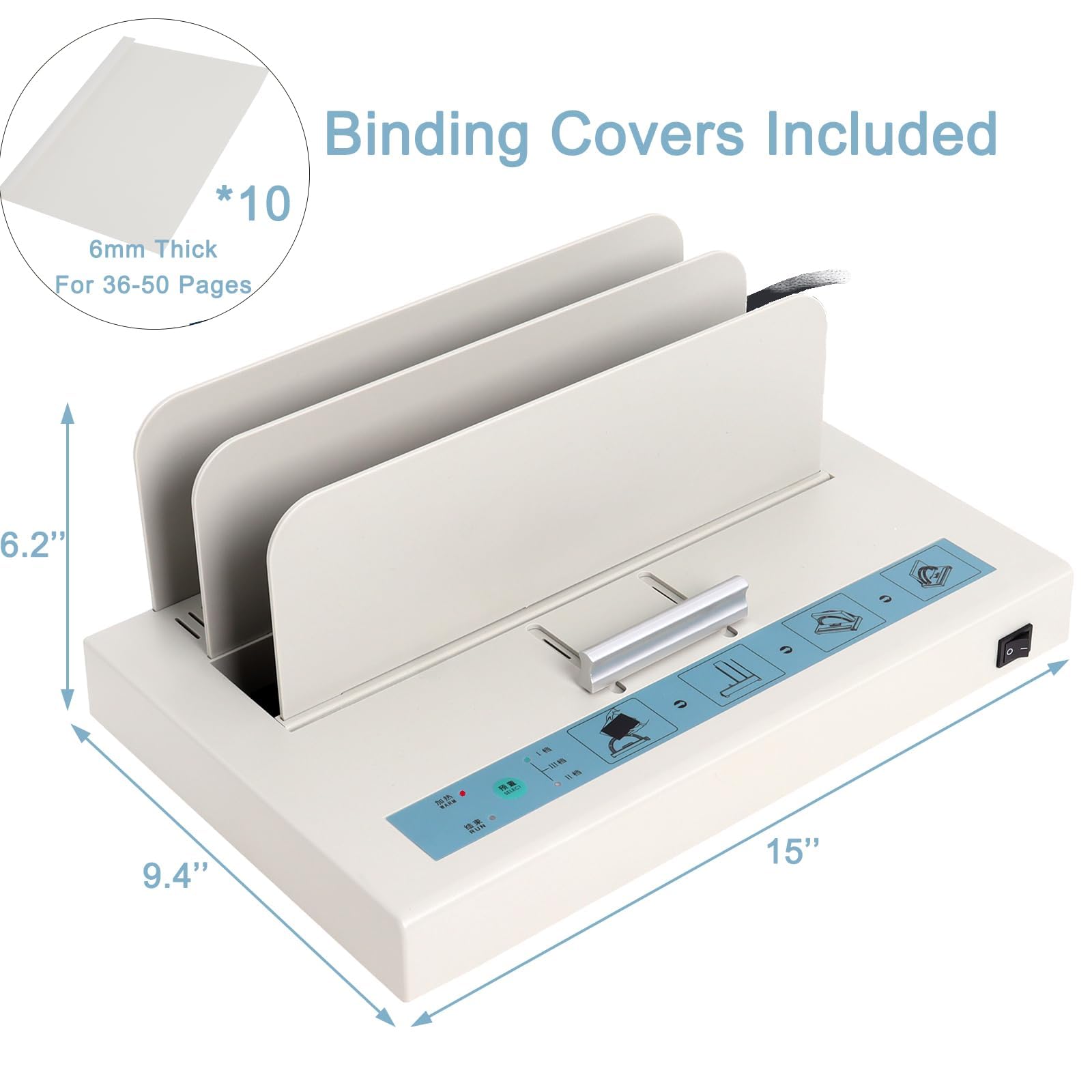 Rilegatrice termica, 500 fogli, formato A3, A4, A5, 220 V, per ufficio, casa, scuola