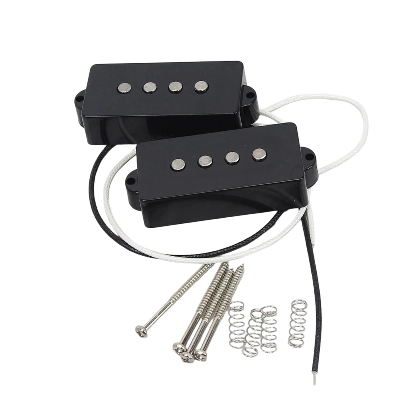 Repuestos Para Pastillas De Guitarra Adecuado Para Juegos De Pastillas De Bajo De 4 Cuerdas | Juego de pastilla de bajo Alnico 5, pastilla de puente PB, bobina de fibra negra para bajo