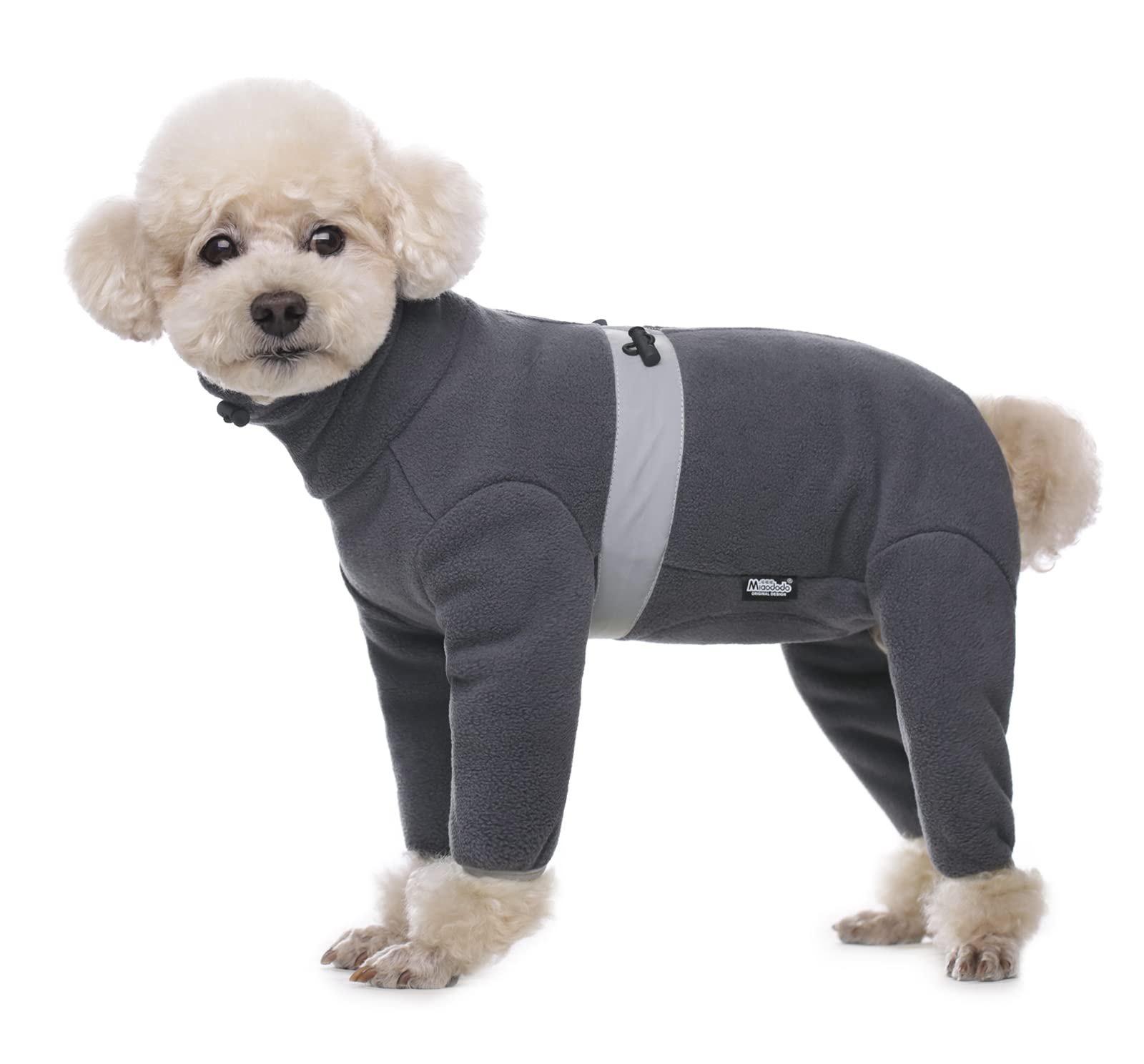 BT Bear Winter Dog Coat,Adjustable Pet Warm Onesie Thickens Warmth Fleece Jumpsuit Clothes Pajamas Costume Apparel for Puppy Small Dogs (Dark Grey