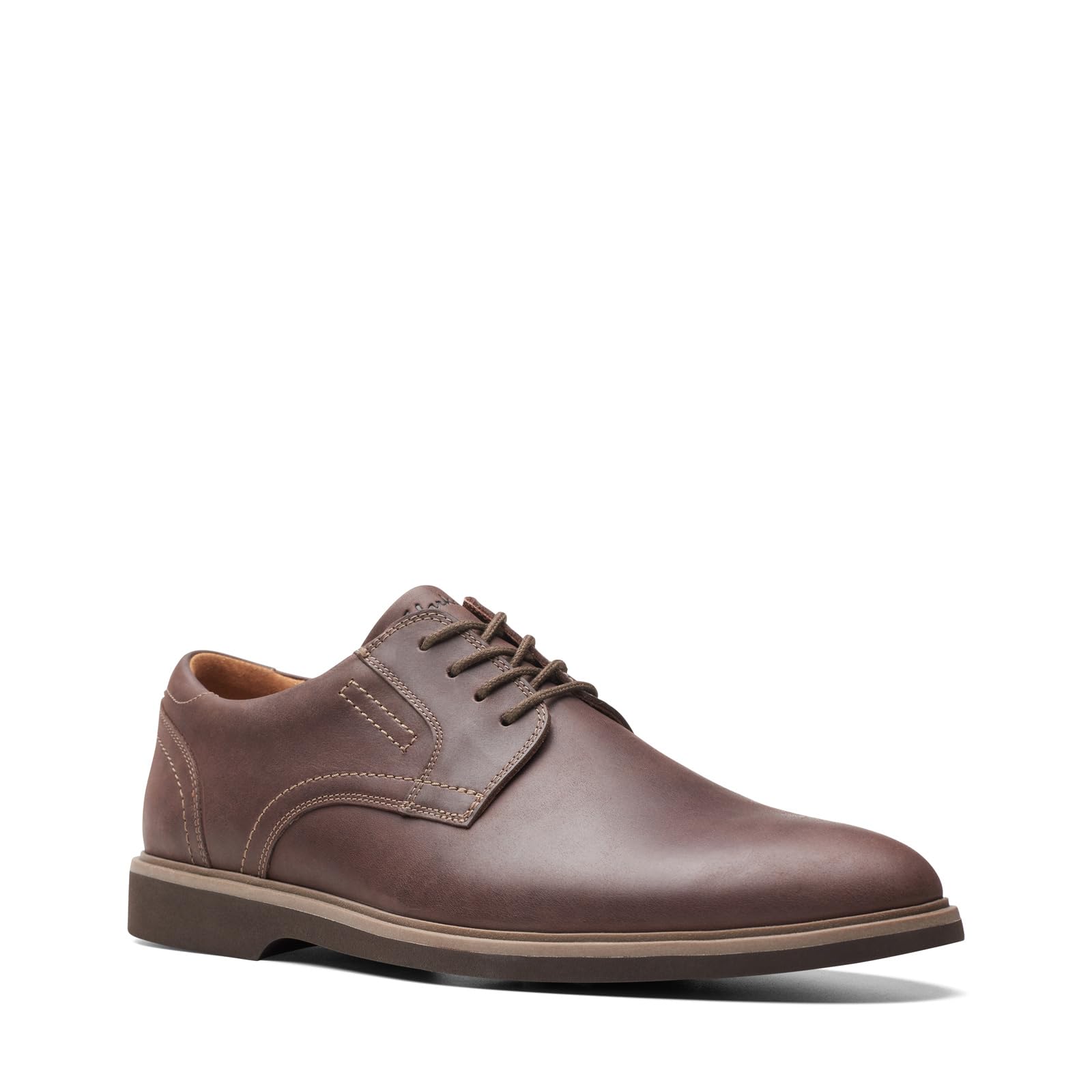 Clarks Men\'s Malwood Plain Oxford, Dark Tan Leather, 9 Clarks Mens Malwood Plain Oxford Dress Shoes Size 7.0 M  main image 3