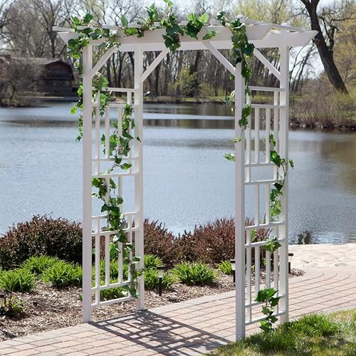 Dura-Trel Wellington Arbor, Vinyl Garden Archway for Outdoors, White, 72" x 85" - Backyard Decorative Arch for Pathways & Entrances w/ Trellis Sides for Climbing Plants, Vines & Flowers - Thumbnail 7