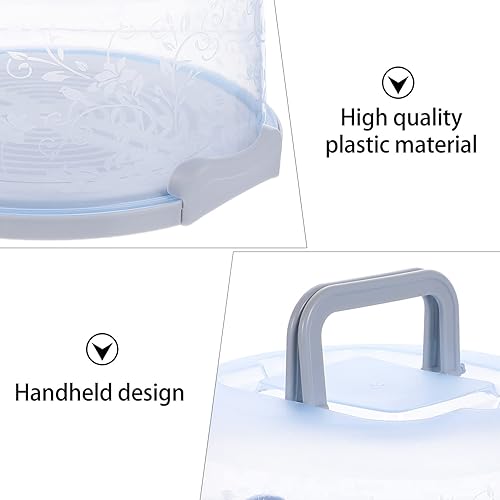 Miniatura 9 de BESTOYARD Soporte para tartas de 10 pulgadas con tapa, portador para tartas, cubierta de alimentos, con tapa de cúpula, soporte portátil para