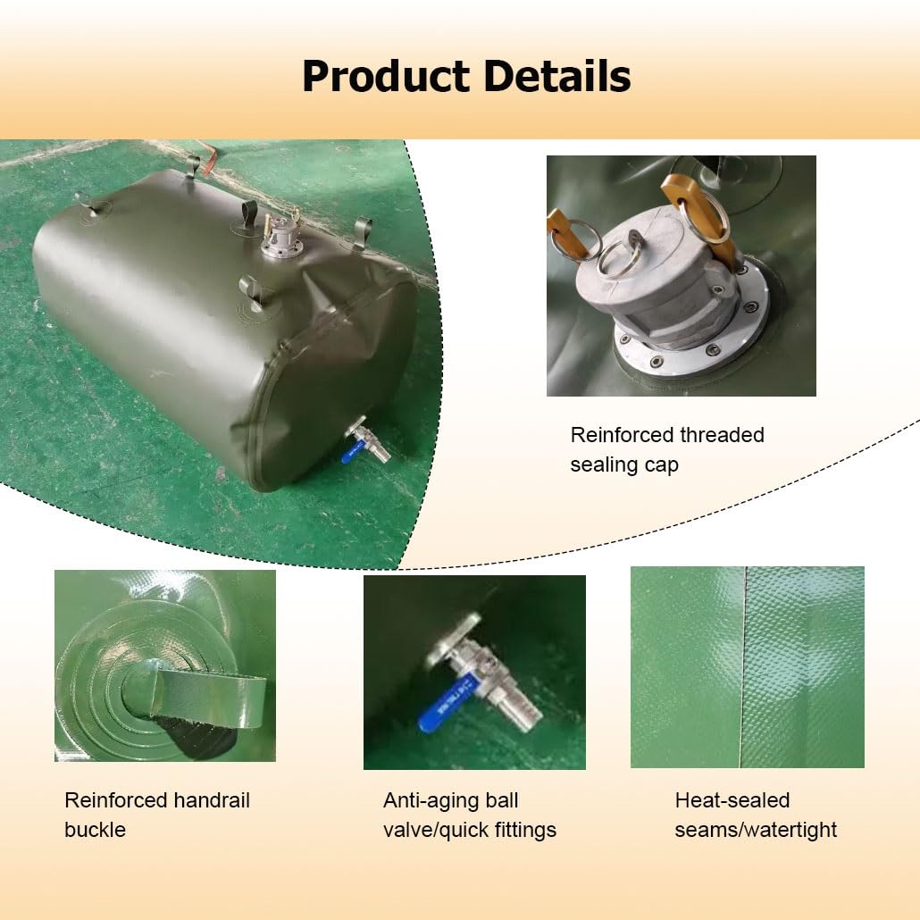 Depósito de almacenamiento de agua/aceite plegable de 1001000 galones, bolsa flexible de PVC duradera para camping, actividades al aire libre, suministro de agua de emergencia, fácil de plegar