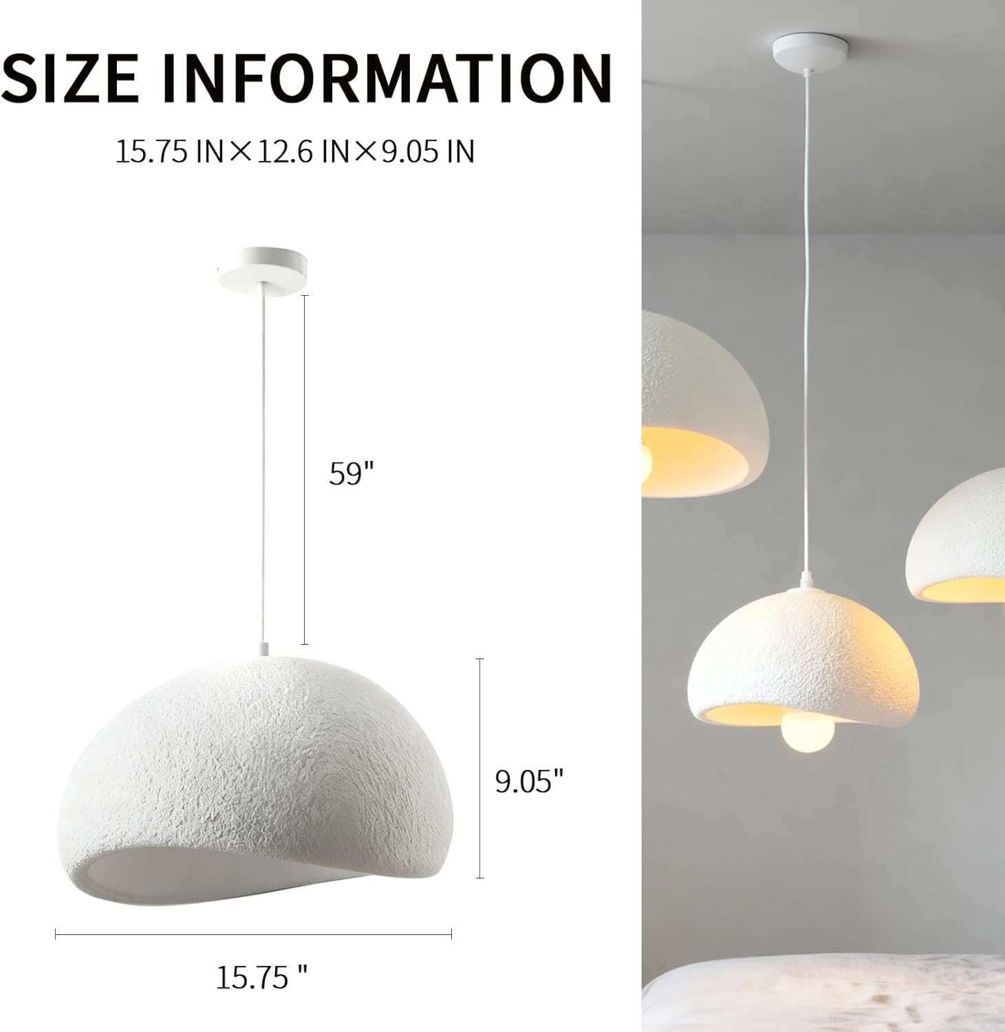 Wabi Sabi Chandelier Ceiling Pendant Light Modern Chandeliers for Dining Room Living Hallway Bedroom Restaurant (Warm Color, 15.7 Inch) Warm color 15.7 Inch