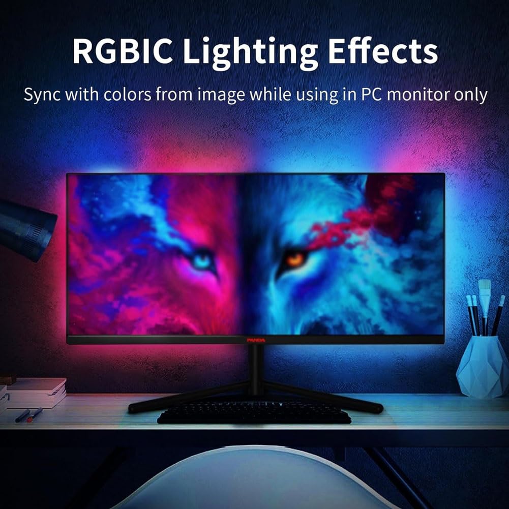 Barra luz LED USB for TV,tira LED varios tamaños for pantalla 17 a 32 pulgadas con control aplicación,movimiento con la pantalla,barra luz sincronización música for trabajo,películas TV,juegos(Size:1m