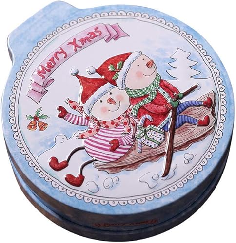 Tema de Navidad latas vacías caja de caramelo caramelo Cookie regalo contenedor de almacenamiento Caja decorativa para fiesta de Navidad - Muñeco de