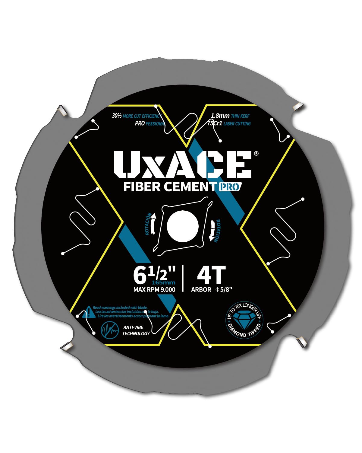 Photo 1 of UXACE 6-1/2" 4T Circular Saw Blade with 5/8" Arbor