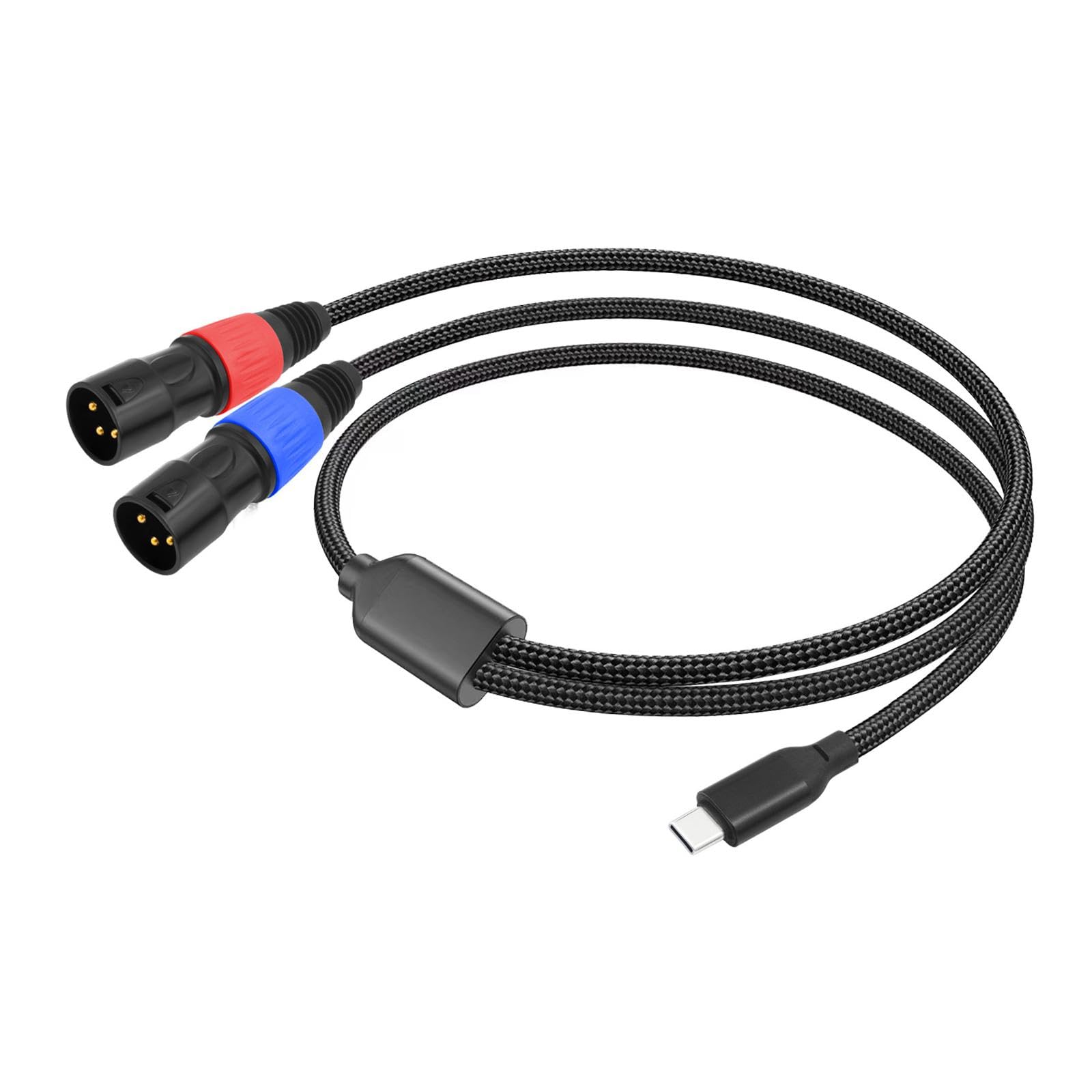 Zestaw 5 kabli typu C na 2 XLR RCA Y Splitter Cord do kina domowego, słuchawek, głośnika, 3 m