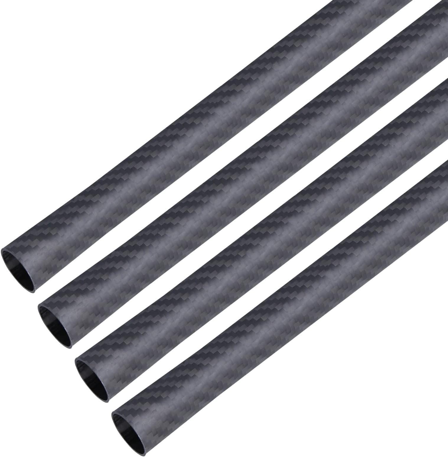 ARRIS 4PCS 8mm x 10mm x 500mm Carbon Fiber Tube, Matte Surface 3K Roll Wrapped 100% Pure Carbon Hollow Tubing for Quadcopter Multicopter Black (4PCS)