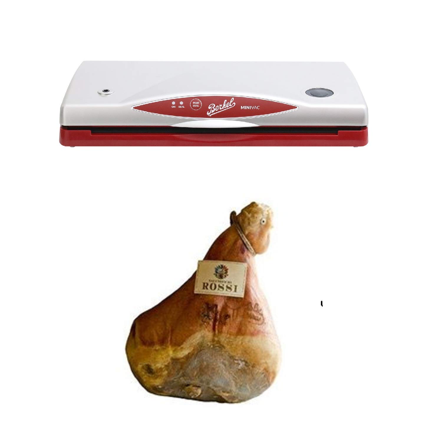 BerkelBerkel - MiniVac - Vacuum Machine + Salumificio Rossi Prosciutto DOP 24 Months Whole on The Bone (10-10,5Kg)