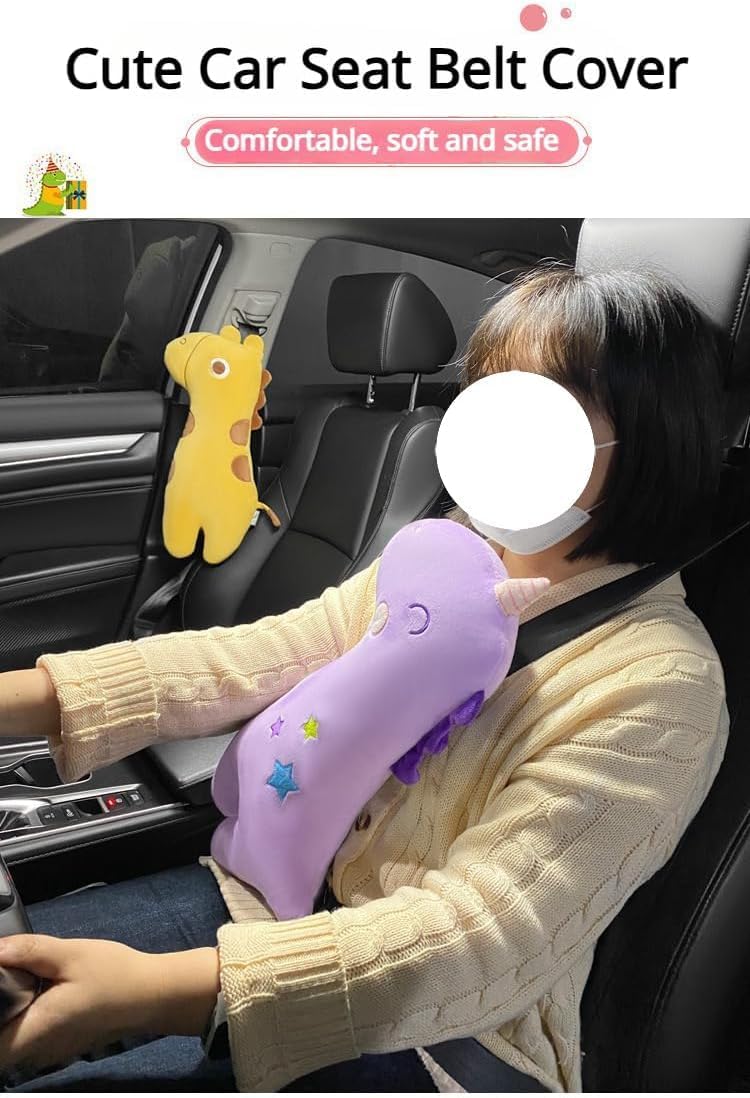 BNTR Car Seat Belt Pillow Stocking Stuffers Cute Toy Rabbit Safety Seatbelt Shoulder Pad Auto Accessory Neck Cushion Protector Seatbelt Shoulder Protector Sleeping Pillow Nice Gift (Dragon)