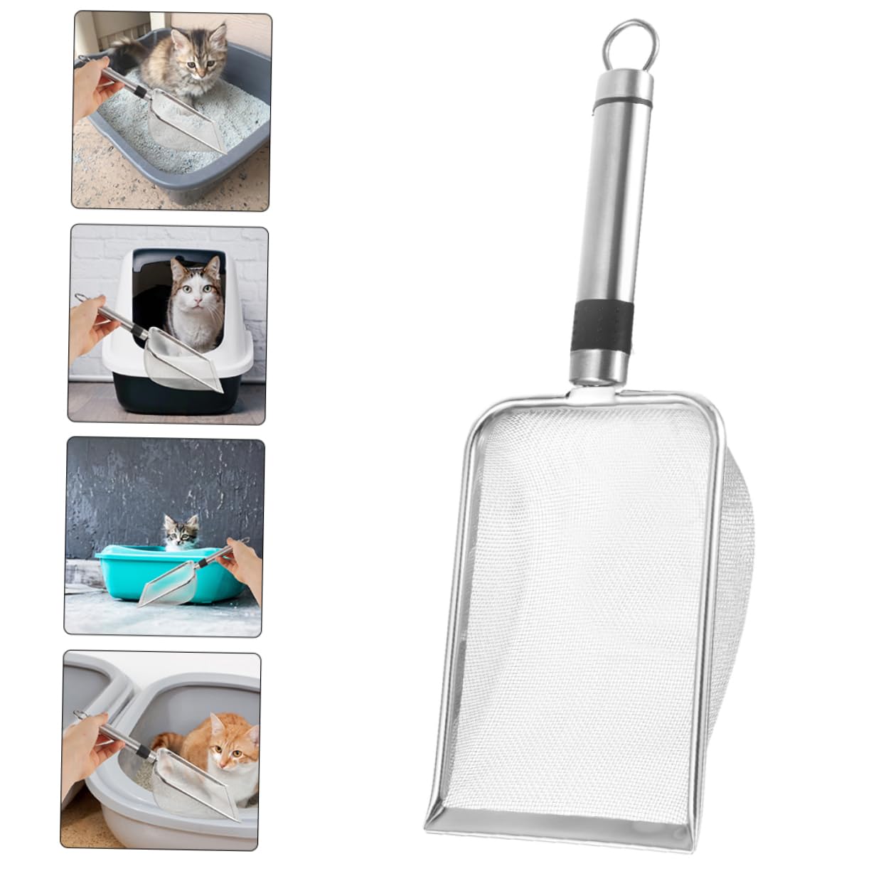COLLBATH Pala De Arena De Acero Inoxidable Multifuncional Ergonómica para Hogar