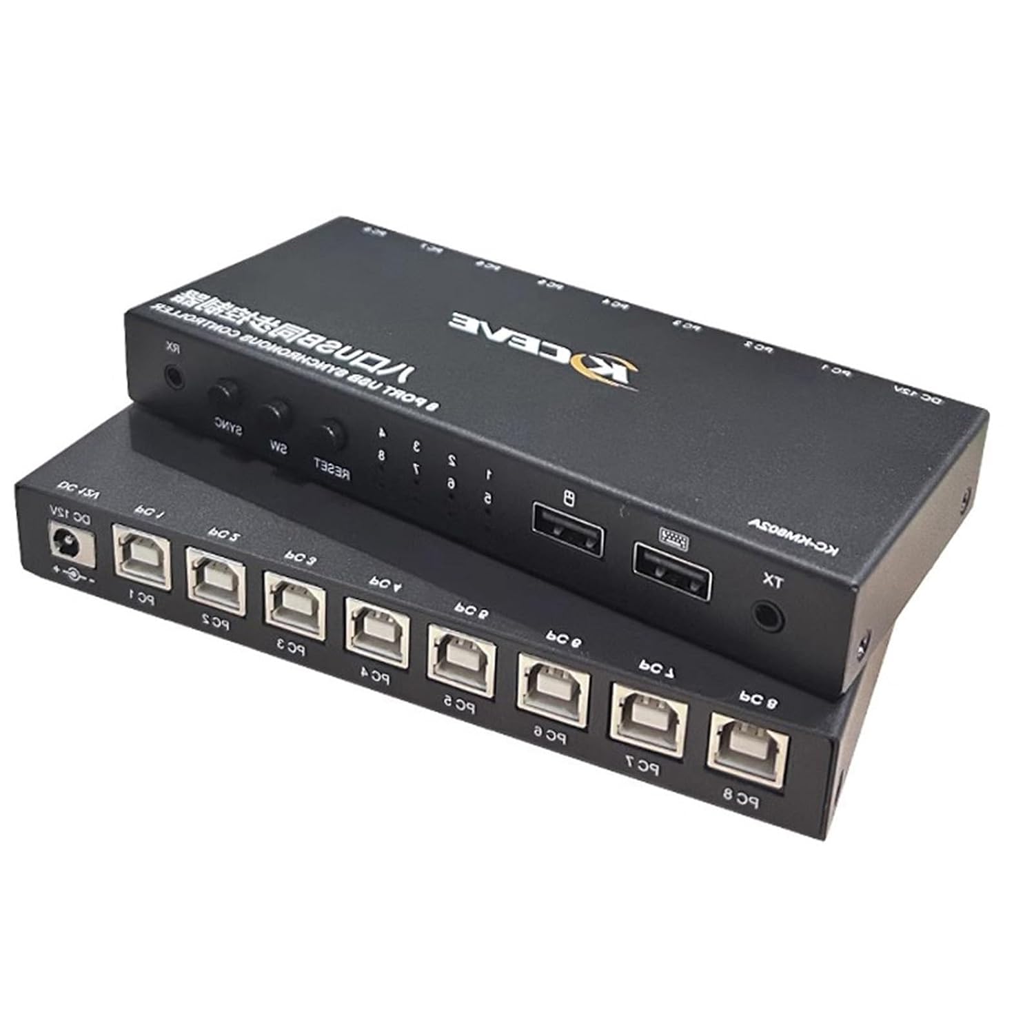 Synchronizator USB A 4/8 portów - Synchronizacja sterowania grą DNF, wielootwarta 4 w 1 out, kontroler klawiatury i myszy USB, Plug and Play (8 portów)