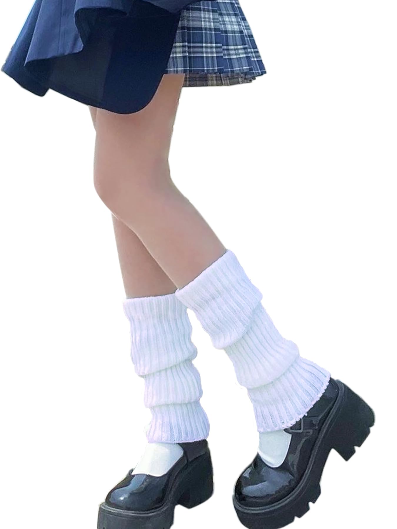 Retro Women 80s Adult Ribbed Knitted Leg Warmers Crochet Long Boot Socks Y2K Party Dance Sports Yoga