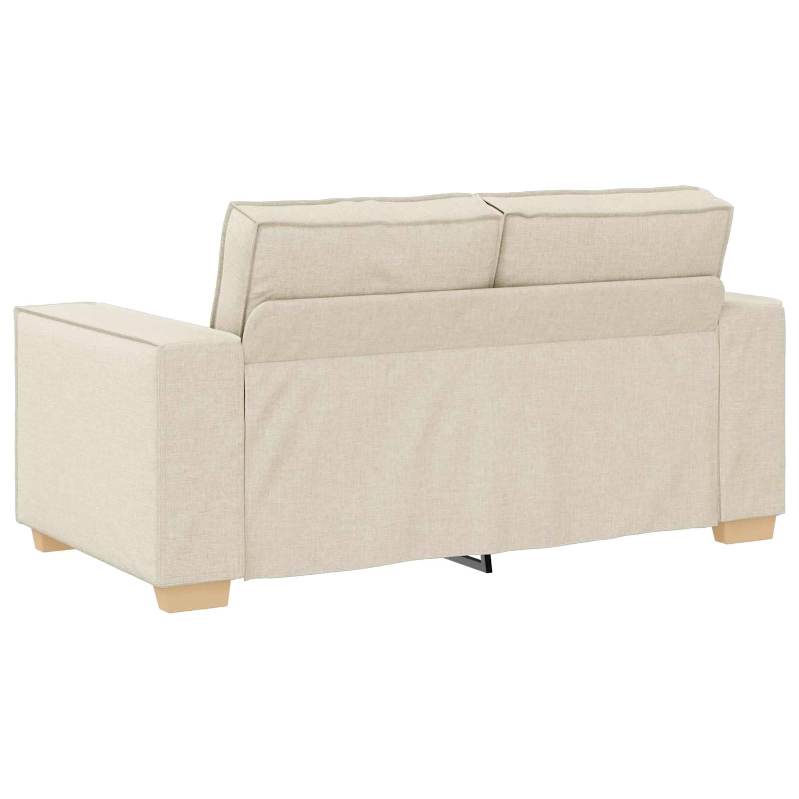Juego de sofá de 2 piezas, color beige, moderno sofá de mezcla de lino, sofá tapizado de 3 plazas y 2 plazas para salón, marco de metal estable, acolchado cómodo