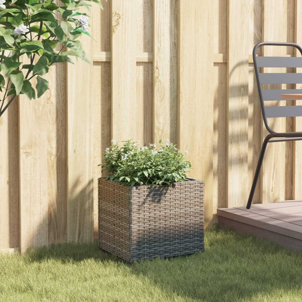 Genérico Jardiniere Poli Ratán Gris 36x30x32 Cm