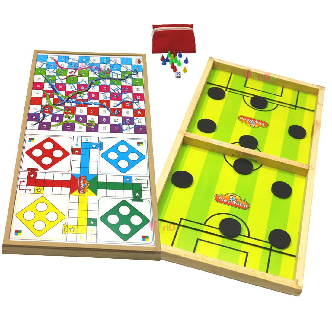 Vikrida 3 in 1 String Hockey Table Board with Ludo and Snakes Ladders Game Toy (62 Cms), Fast Sling Puck Board Game for Kids and Adults for All Age (B09GM4WVFK) Amazon Price History, Amazon Price Tracker