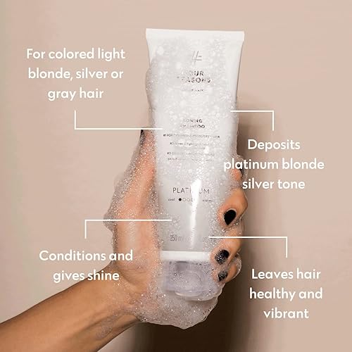 Miniatura 3 de FOUR REASONS Color Mask - Paquete de champú con tratamiento de tonificación plateada y platino, tonifica y mejora el cabello teñido – Tinte para el