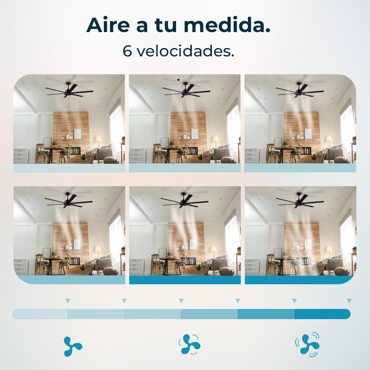 Cecotec - Ventilatori da Soffitto EnergySilence Aero 10000 Pro - 56 W, Diametro 254 cm, Telecomando, Timer Fino a 8 Ore, 6 Velocità, 6 Velocità, Estate/Inverno, Altezza Regolabile
