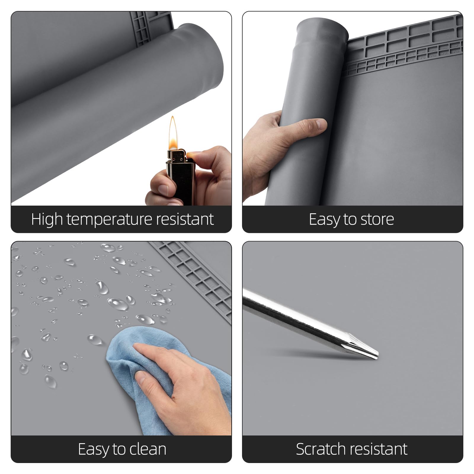 Estera de Soldadura 60X35cm Almohadillas de Trabajo de Soldadura Almohadillas de Soldadura Esterilla de Soldadura Antiestática de Silicona Resistente ai Calor Almohadilla de Soldadura de Silicona