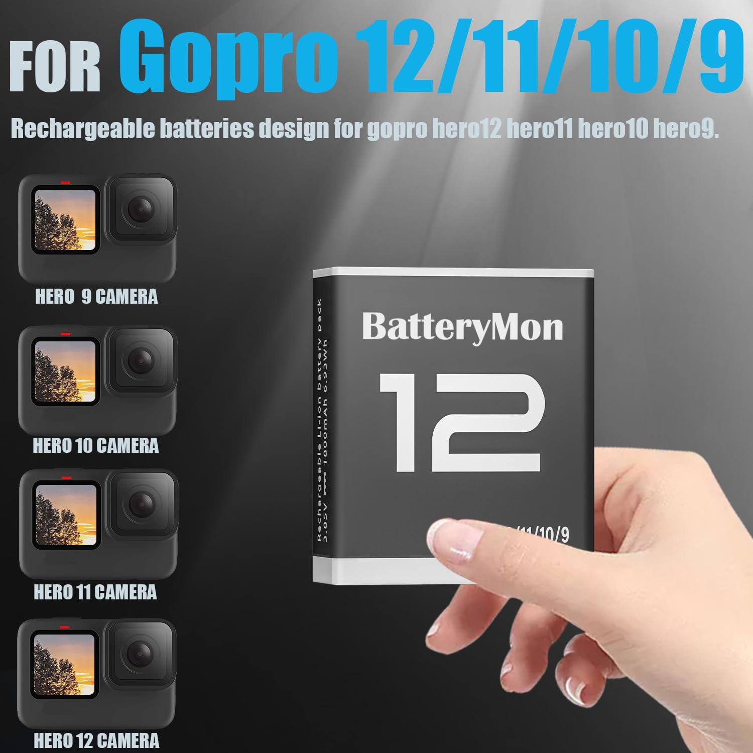 Amazon.com: for Gopro Hero 12 Battery Charger Bundle, Compatible 