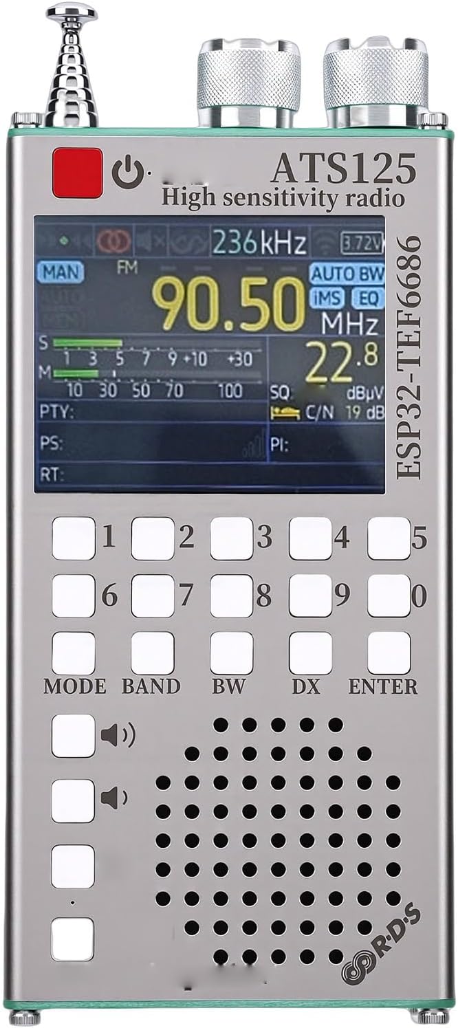 FM Radio, High Sensitivity Radio with Automotive Chip, 2.4 Inch LCD Touchscreen, Numeric Keypad, 2500mAh Battery, for Speaker