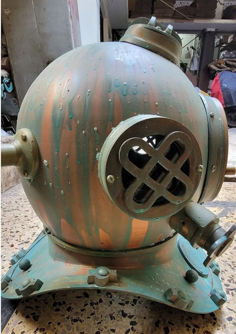 Generic Royal Navy Diving Divers Helmet, 1921 Deep Sea Anchor Engineering Diving Helmet, As shown in image