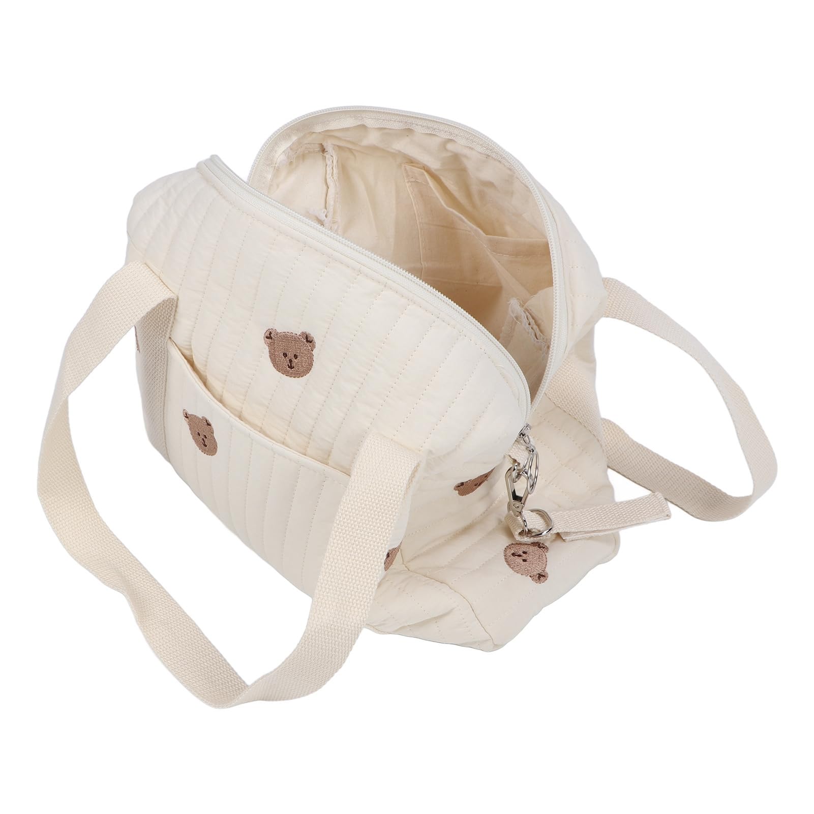 Borsa per passeggino, multifunzione, universale, per passeggino, con ricamo, riutilizzabile, borsa per pannolini (borsa a forma di orso)