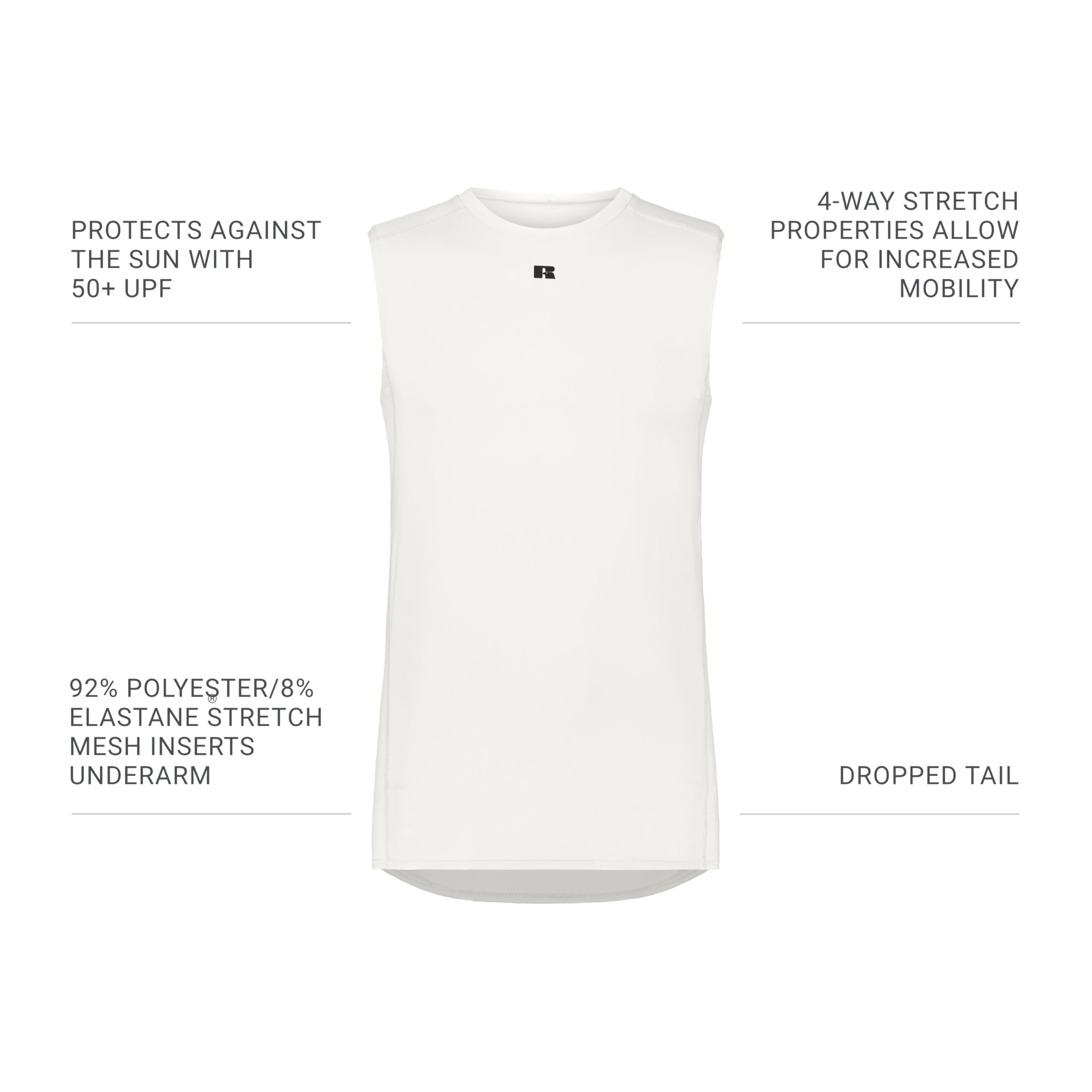 Russell Athletic Coolcore® Canotta A Compressione Senza Maniche Chemisier Uomo (Pacco da 1)