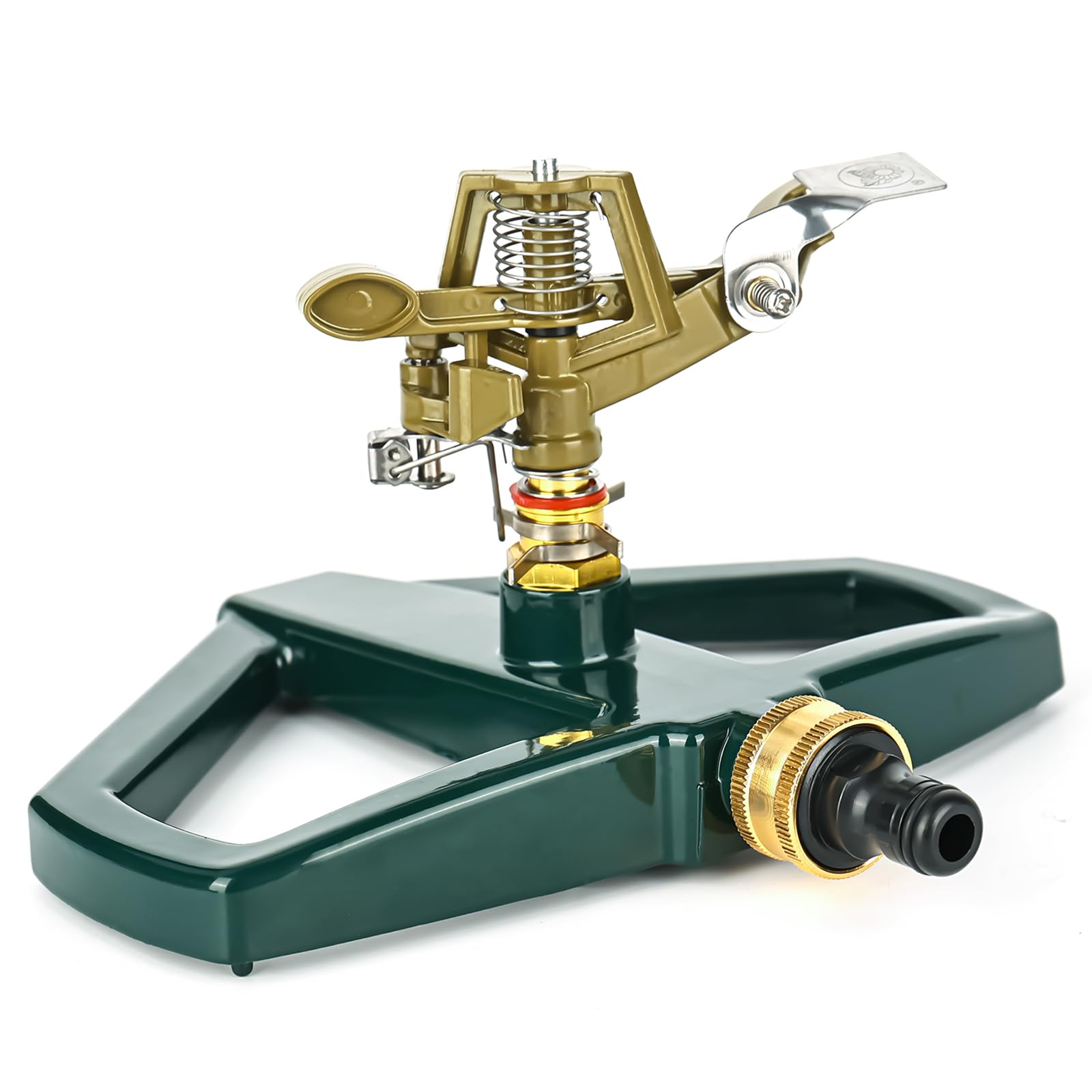 Arroseurs pour Jardin à Impact pulsé avec Base en métal, arroseur pelouse, arroseur Circulaire à Impulsion en Zinc, pour Irrigation de Cour et d'herbe, arroseur de pelouse à 360 degrés