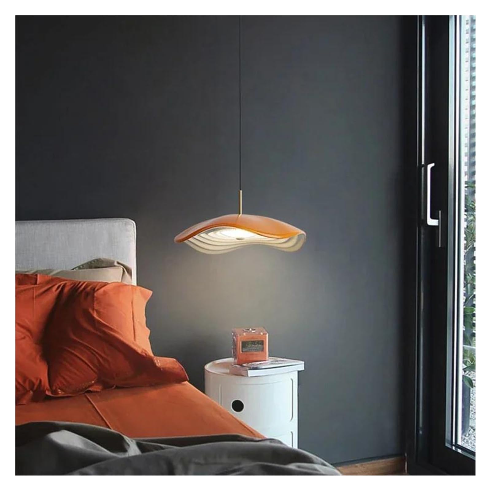 HYJAUSXB Nordic Minimalist LED Small Chandelier Modern Living Room Dining Home Lighting Interior Decoration(Orange 40cm)