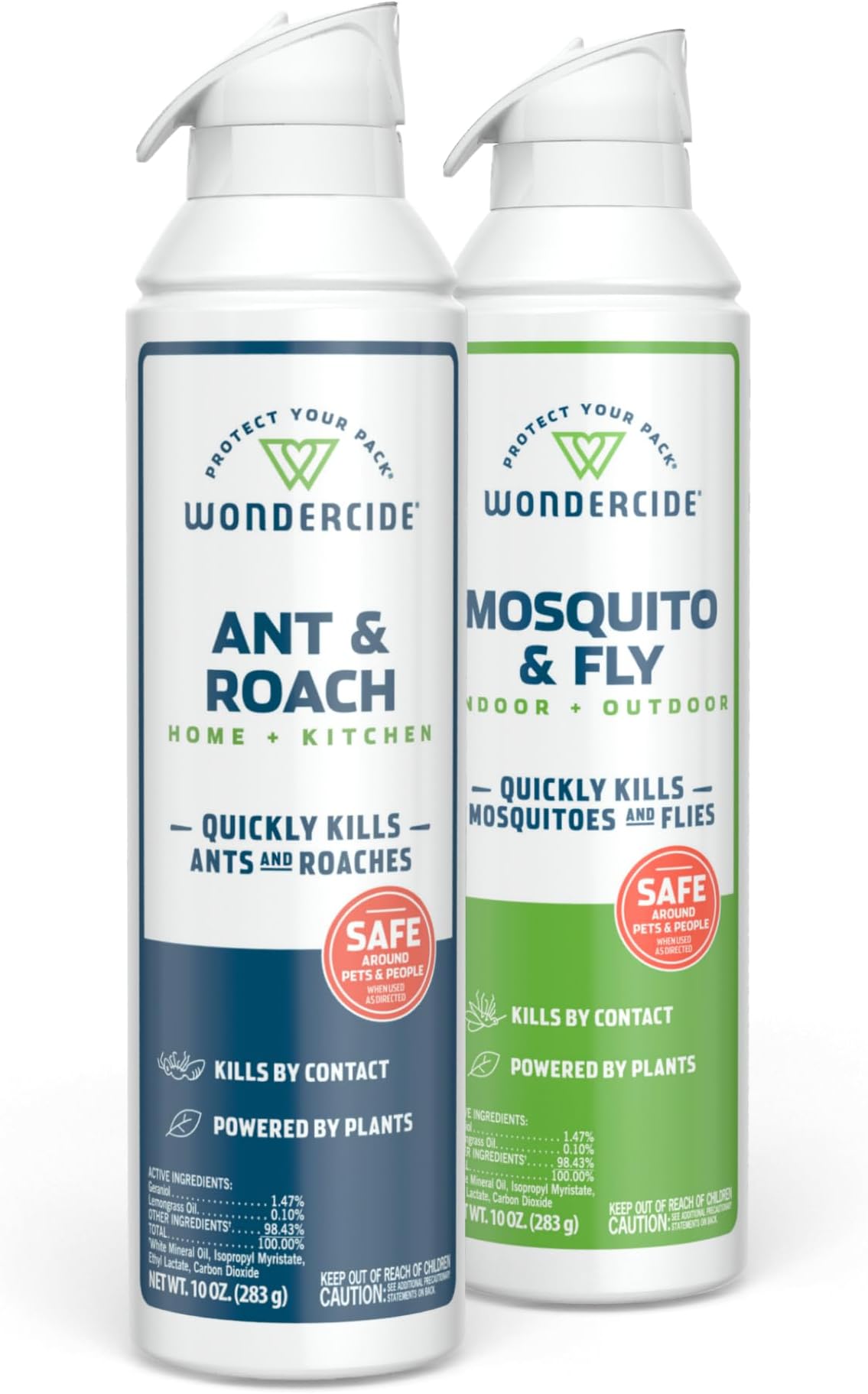 Wondercide - Mosquito & Fly and Ant & Roach Killer Aerosol Spray Bundle - Kills Bugs with Natural Essential Oils - Pet and Family Safe - for Indoor and Outdoor Areas - 10 oz - 2 Pack