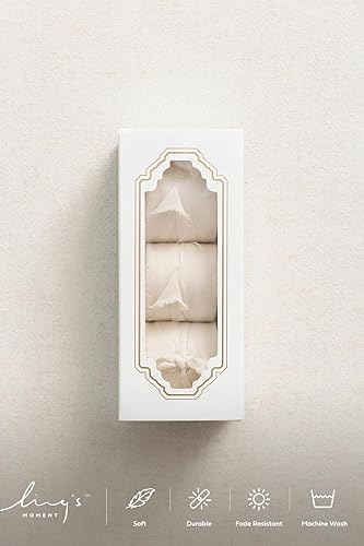 Miniatura 4 de Ling's moment Cinta de satén de seda, 6.7 yardas (blancobeige) para envolver regalos, bodas, ramos florales, decoración de fiestas, cintas