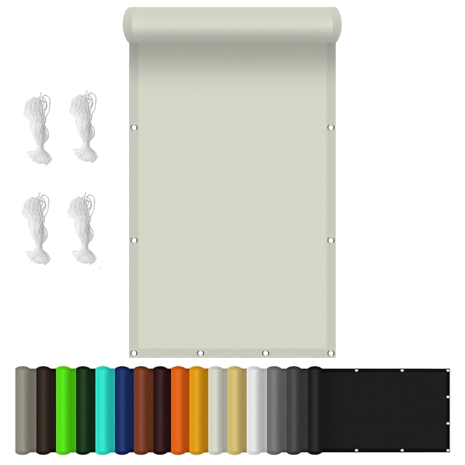 Voile d'ombrage protection UV extérieur imperméable 2 x 9.5 m blanc