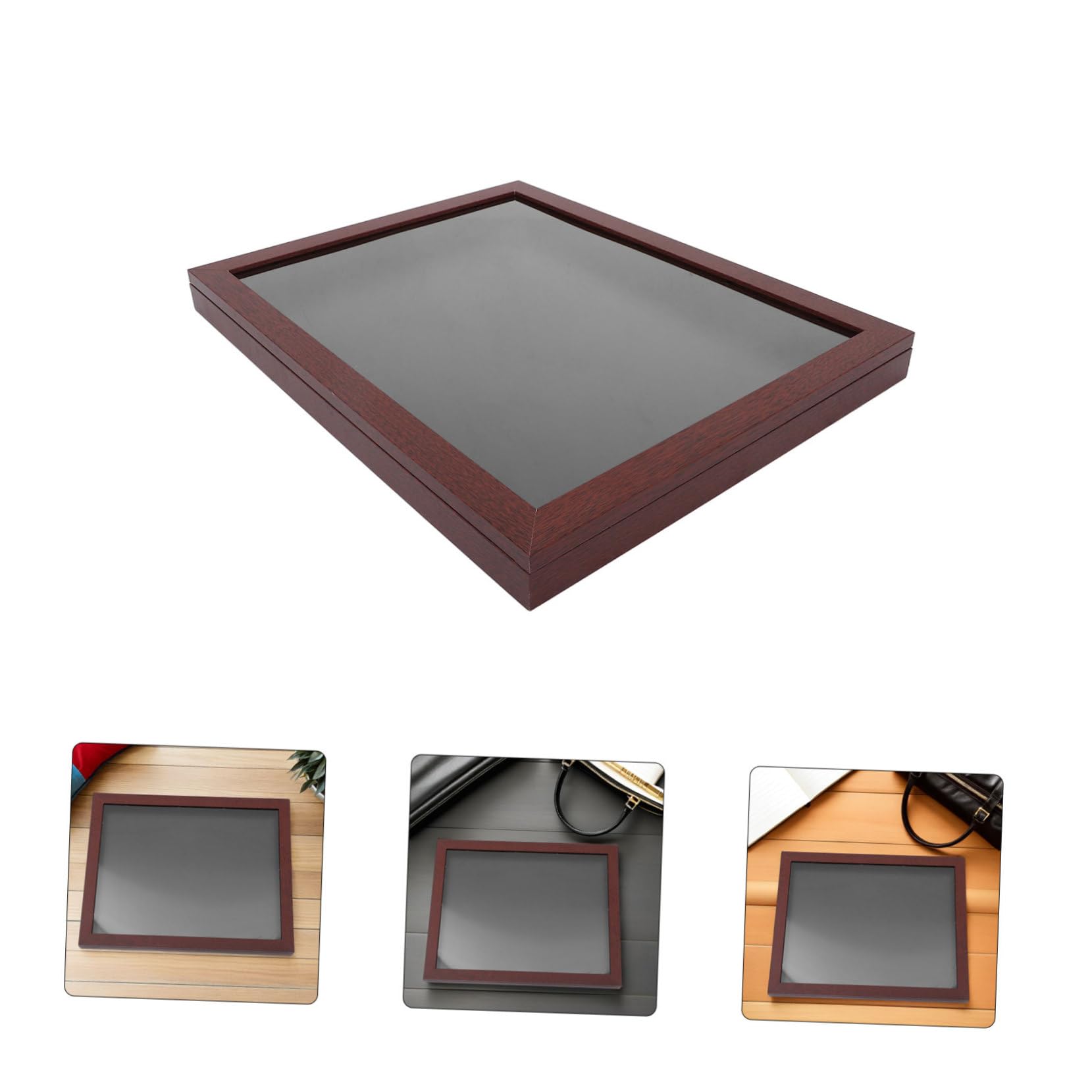 Marco Vitrina Conmemorativa Para Camisetas Deportivas 14x18 Madera De Nogal Panel Transparente Protección Contra Polvo Exhibidor Pared Para Recuerdos De Fútbol y Baloncesto