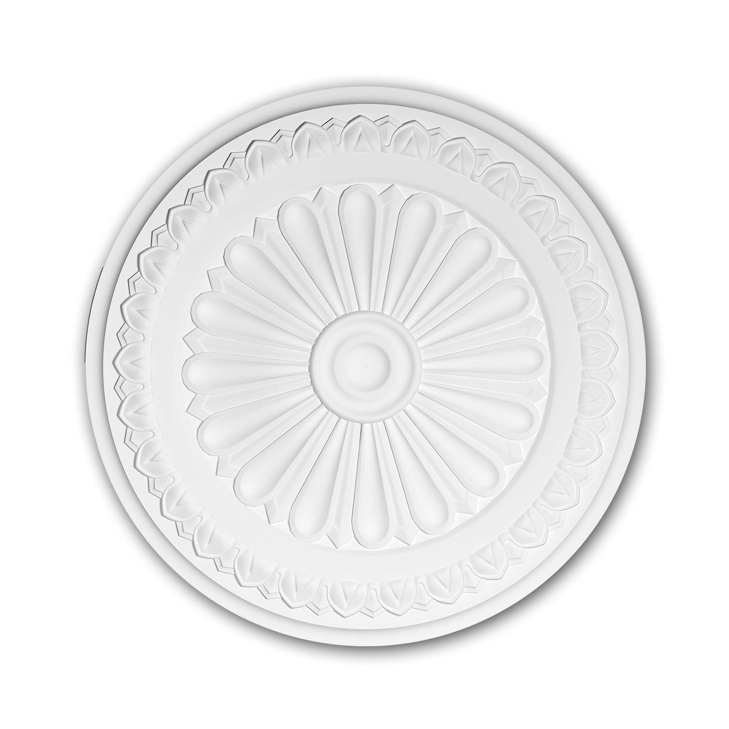 PRO[f]home® - Ceiling Rose 156037 Ceiling Decoration Medallion Rosette Decorative Element Neo-Classicism style white Ø 33 cm Profhome