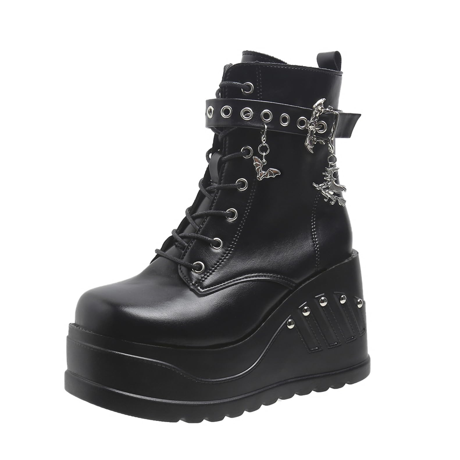 Amazon | [GooMaShoes] ゴシック 厚底ブーツ レディース ぶーつ