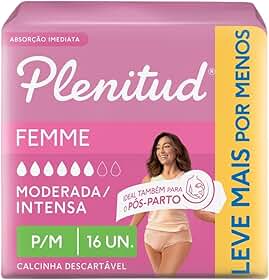Roupa Íntima Plenitud Femme para Incontinência P/M-16 un