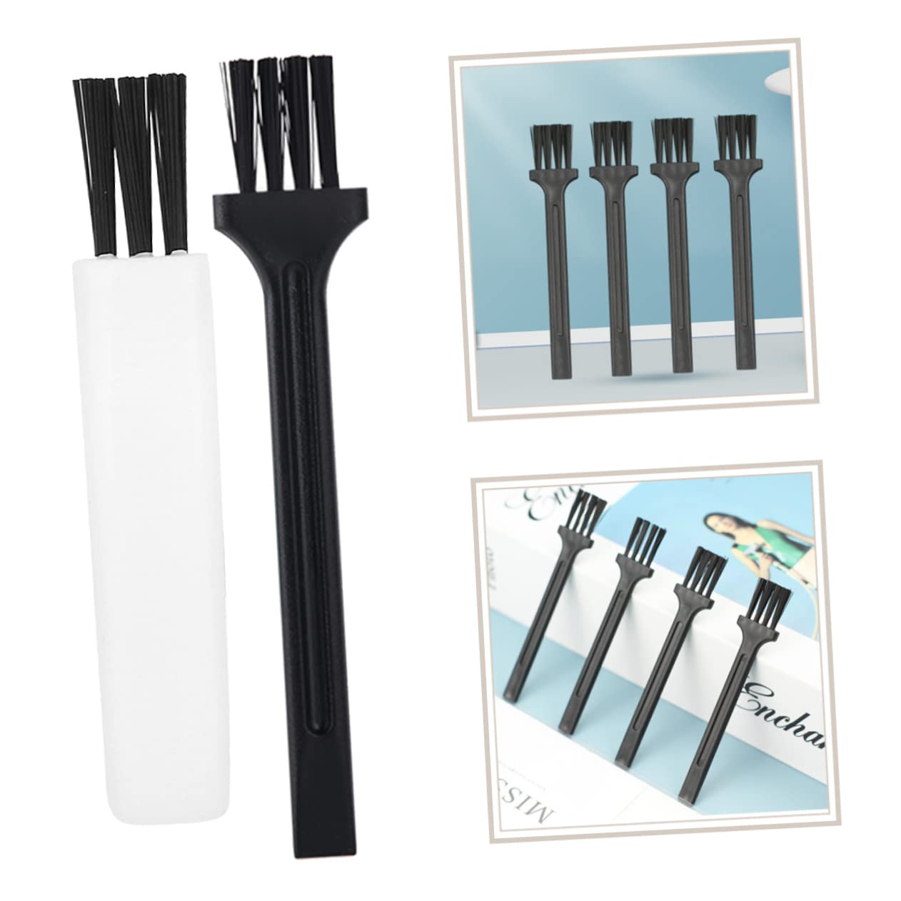 IWOWHERO Small Cleaning Brush Set 30pcs Razor Brush Kit for Shaver Clipper Barber Ergonomic Handle Ideal for Home and Travel