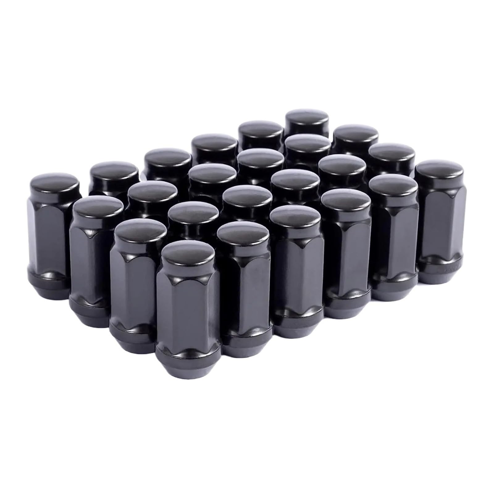 Nakrętki kół M14x1,5 czarne 19 mm sześciokątne 45 mm wysokie 60 stopni stożkowe nakrętki kół(Black 12pcs)
