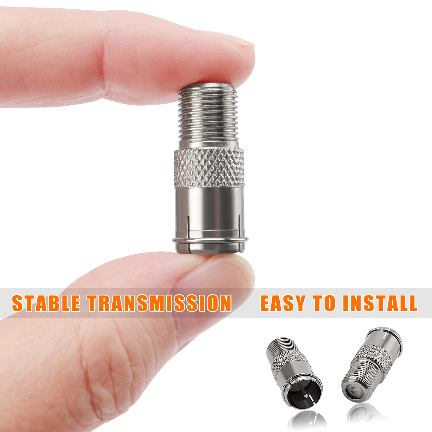 Keple Adattatore Da Presa Femmina A Spina Maschio Di Tipo F - Adattatore Per Cavi Coassiali RG59 RG6, Connettore, Installazione A Vite - Confezione Da 2 - Foto 2