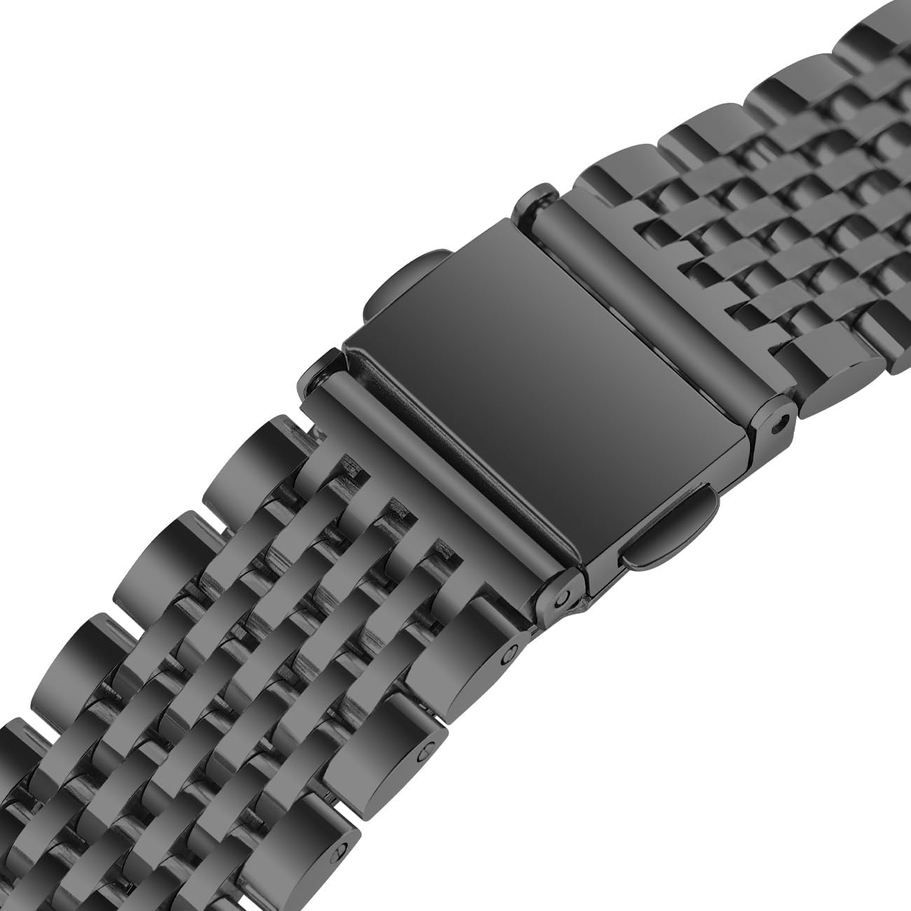 20mm 22mm Metal Watch Bands for Men Women 9-Beads Quick Release Polished Watch Bracelet Slim Tapered Stainless Steel Watch Bands with Push Button Deployant Clasp Adjustable Silver